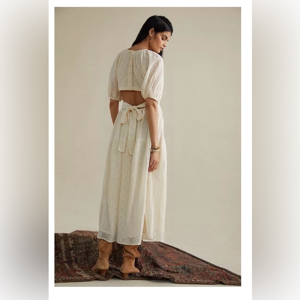 Like New - Anthropologie Verb Open Back Lace Maxi Dress - Size 16